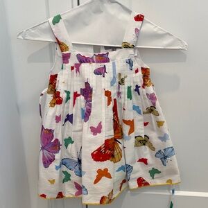 Butterfly Print Kids Dress with Multicolor Design